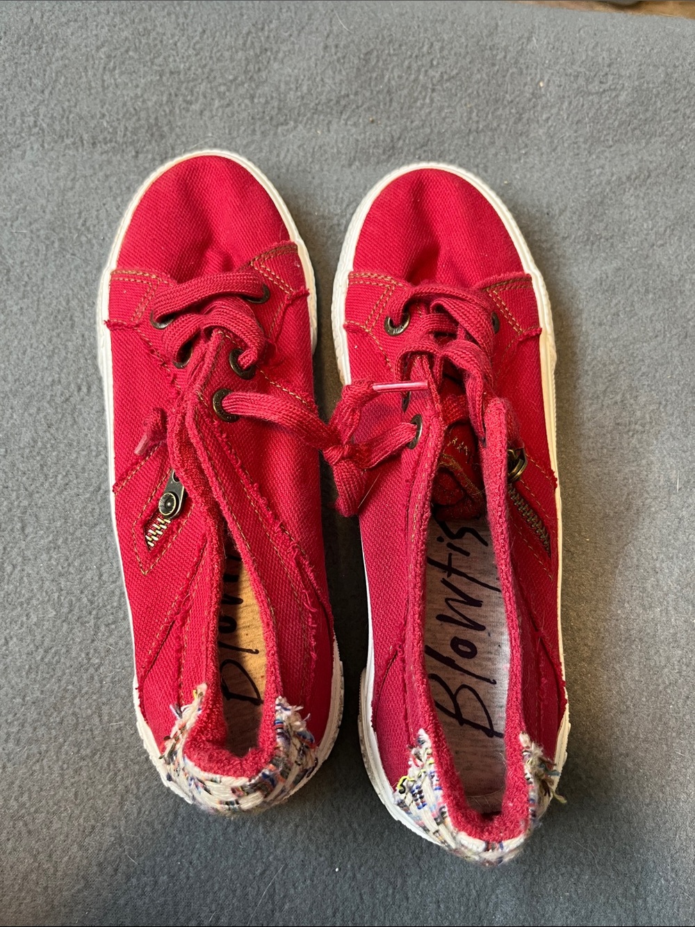 Casual Red Women's Canvas Sneakers